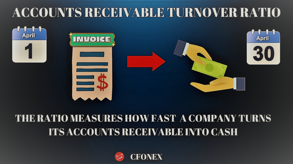 Accounts receivable turnover ratio is an efficiency ratio that measures how many times a company can turn its accounts receivable into cash during a period